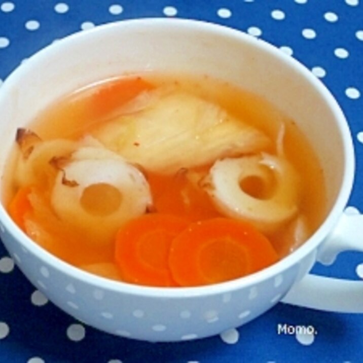 焼きちくわとにんじんのキムチスープ